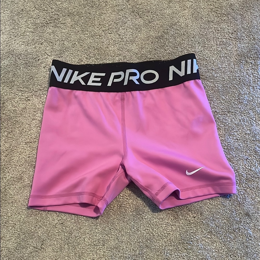 Nike Pro Women's Athletic Shorts - Pink and Black